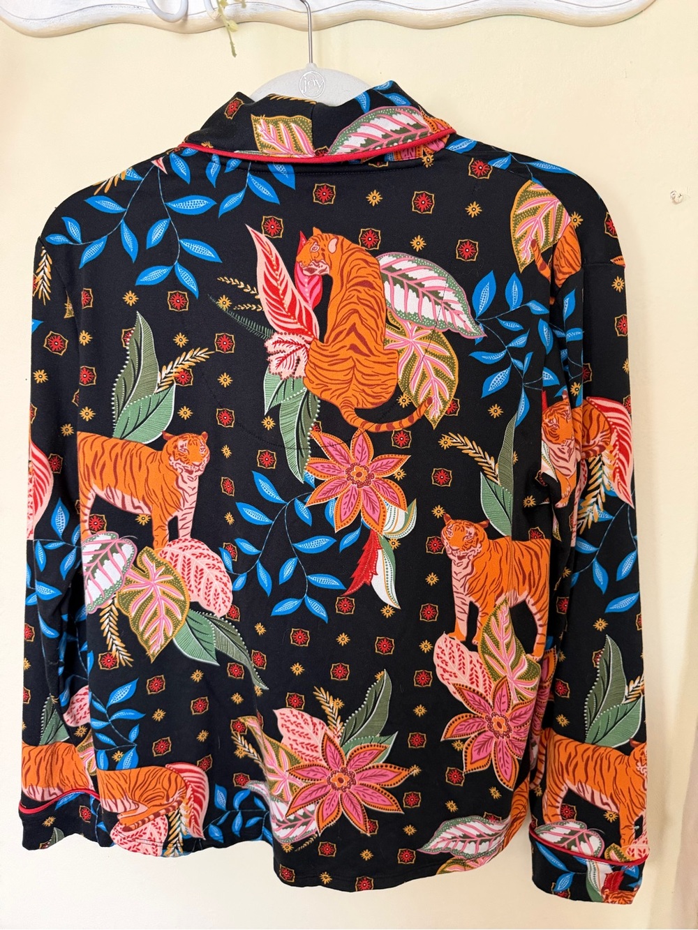 Room Service Black Floral & Tiger Print Pajama Set - Picture 4 of 9